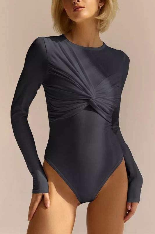 PLEATED BODYSUIT TOP