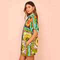 LOOSE CASUAL SHORTS FASHION ALL MATCH DAISY FLOWER LINEN TWO SUIT