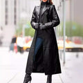   BUTTON LEATHER LONG COAT SLIM FIT   LEATHER TRENCHCOAT