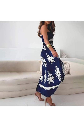 Strapless Casual Outfit, Bohemian Jumpsuit
