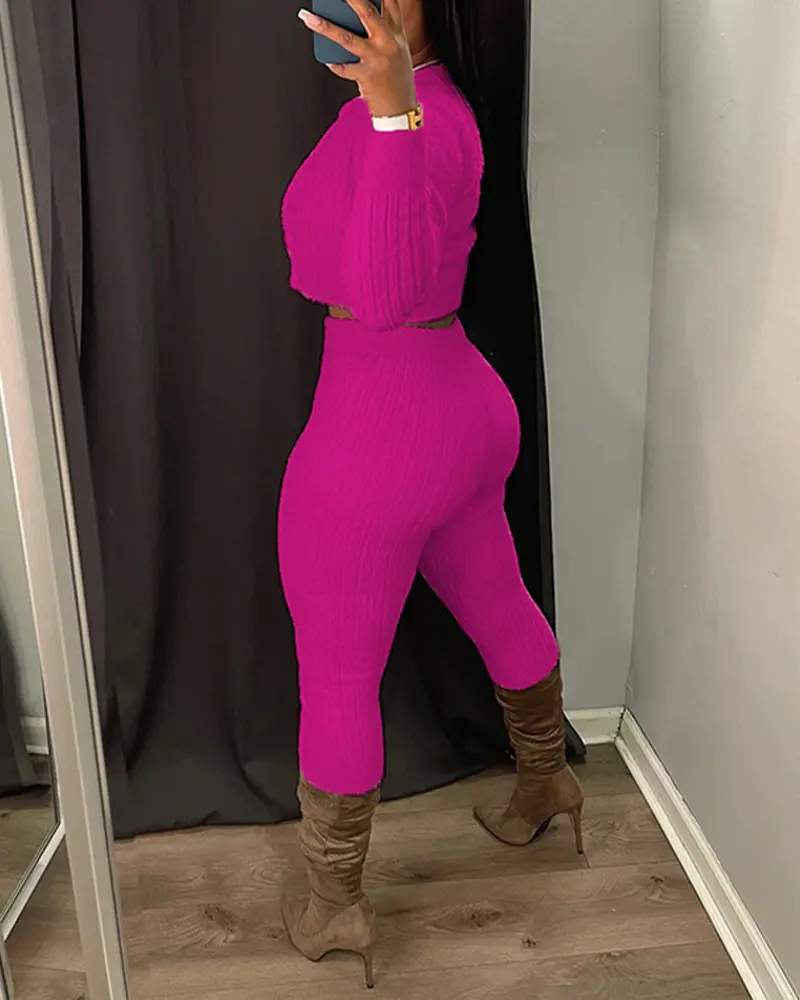 3PCS BANDEAU CROP TOP PANTS SET WITH CARDIGAN - Missyess