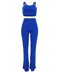 3PCS DOUBLE BREASTED BLAZER PANTS SET WITH CROP TOP - Missyess