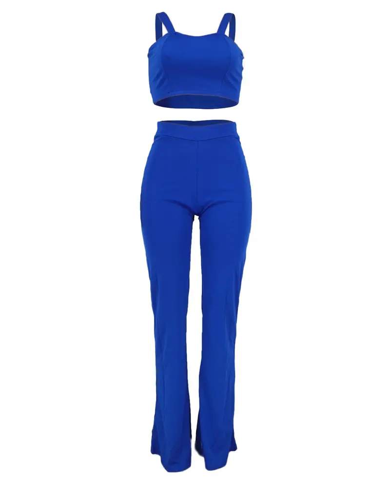3PCS DOUBLE BREASTED BLAZER PANTS SET WITH CROP TOP - Missyess