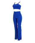 3PCS DOUBLE BREASTED BLAZER PANTS SET WITH CROP TOP - Missyess