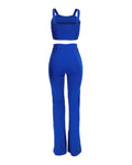 3PCS DOUBLE BREASTED BLAZER PANTS SET WITH CROP TOP - Missyess