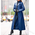   BUTTON LEATHER LONG COAT SLIM FIT   LEATHER TRENCHCOAT