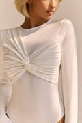 PLEATED BODYSUIT TOP