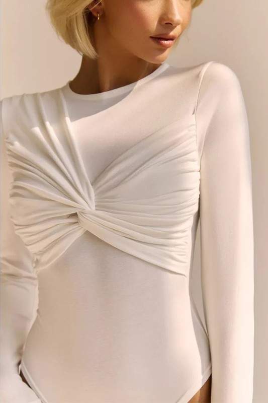 PLEATED BODYSUIT TOP