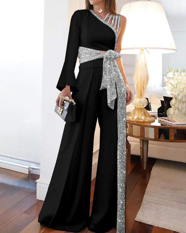 Stylish Party Jumpsuit with Sequins