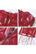 FAUX LEATHER BUSTIER TOP