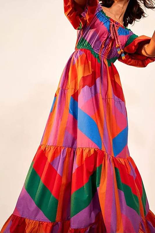 Vibrant Maxi Dress: Comfortable Casual Dress