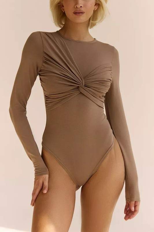 PLEATED BODYSUIT TOP