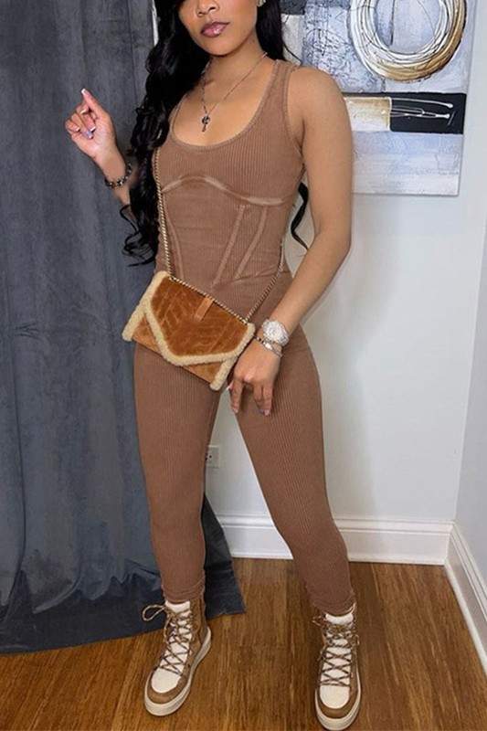 SLEEVELESS BODYCON JUMPSUITS