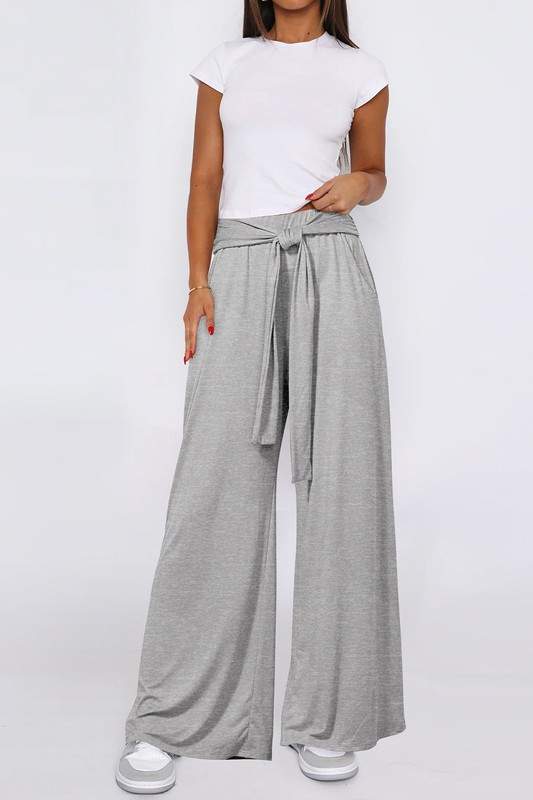 TIE WAIST WIDE LEG PANTS