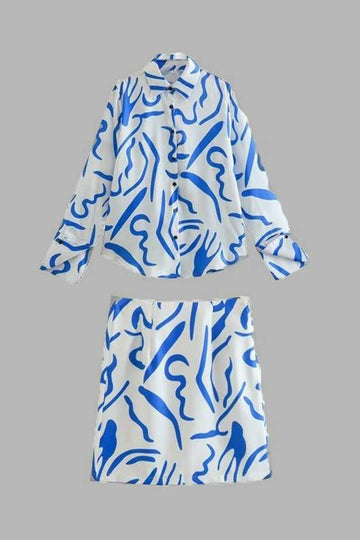 GRAPHIC SHIRT AND SKIRT SET