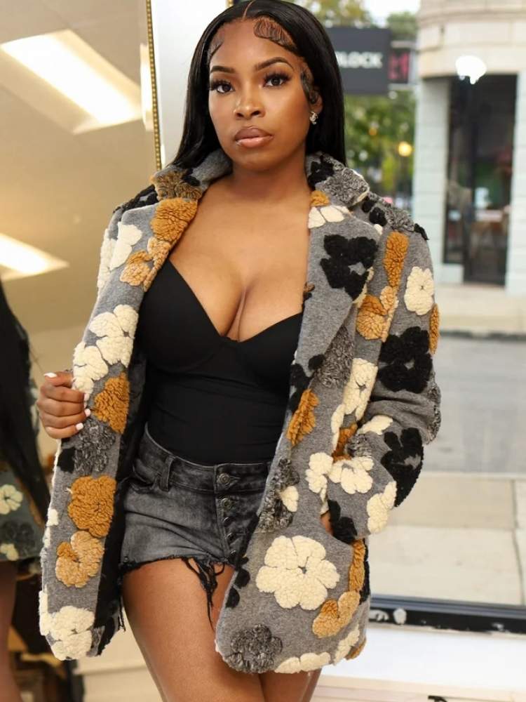 FLORAL PATCHWORK LAPEL NECK BLAZERS
