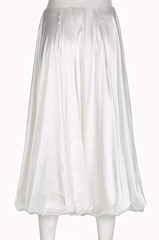 SATIN PUFF LONG SKIRT