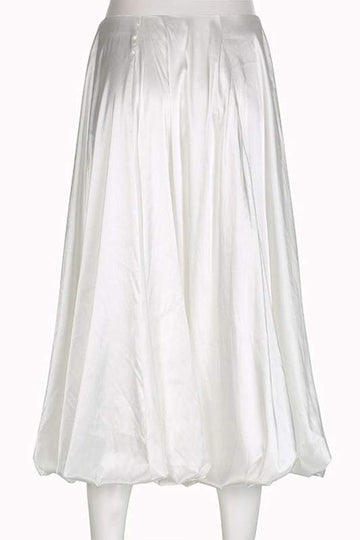 SATIN PUFF LONG SKIRT