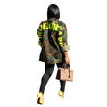 EXPLOSIONS SEXY CAMOUFLAGE LONG SLEEVE LETTER COAT FOR WOMEN