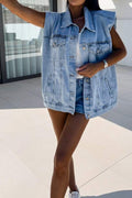 SLEEVELESS DENIM VEST