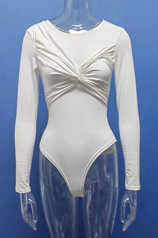 PLEATED BODYSUIT TOP