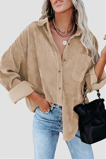 CLAY CORDUROY CASUAL LONG SLEEVE SHIRT