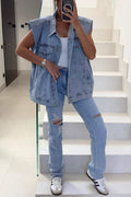 SLEEVELESS DENIM VEST