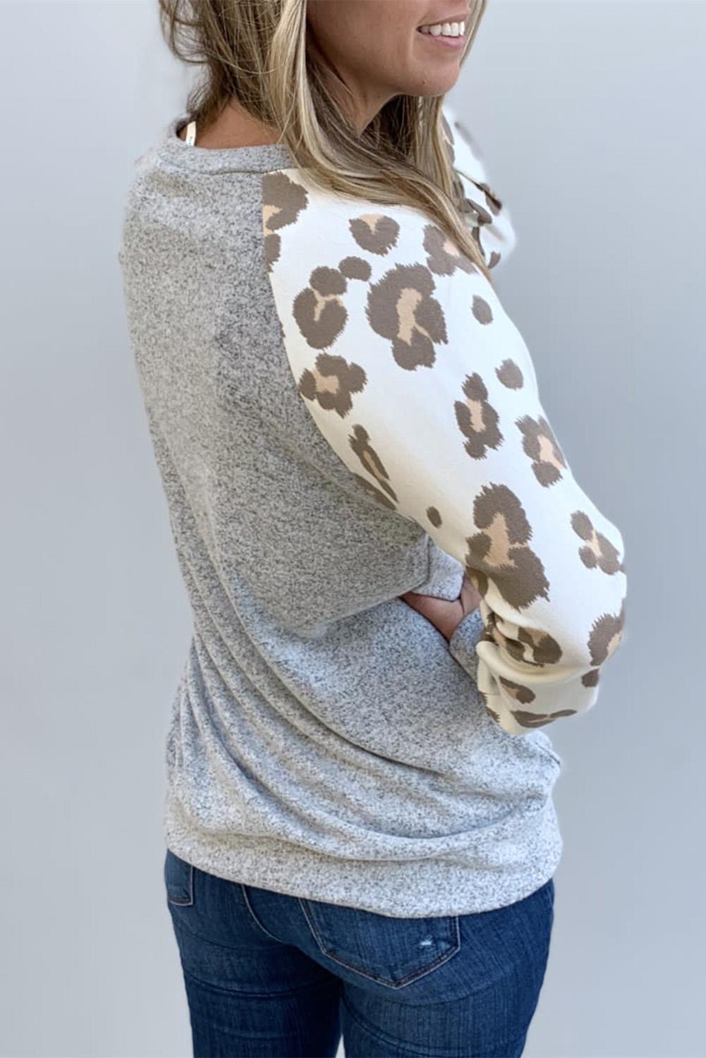 Casual Women’s Leopard Print Sweatshirt
