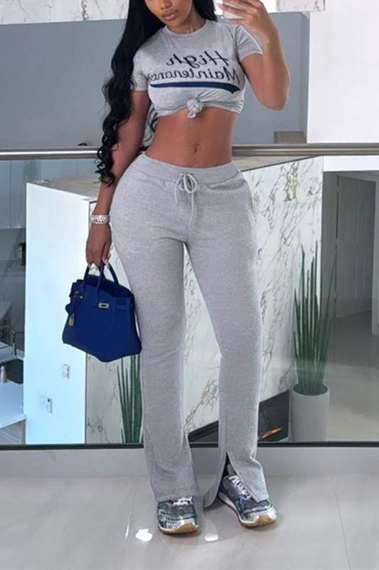 Crop Top Jogger Pants Set for Women