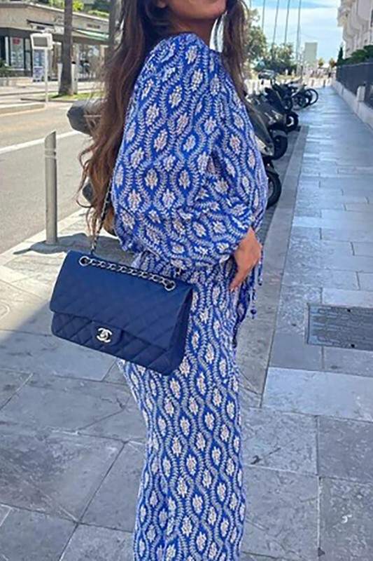 PRINTED LONG SLEEVE AND PANTS SET