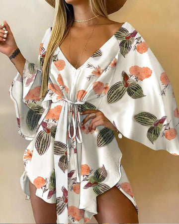 Floral Wrap Dress Ideal for Beach Days