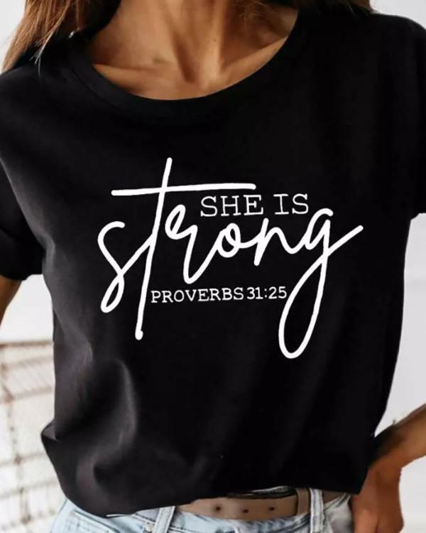 Letter Print Short Sleeve Tshirt