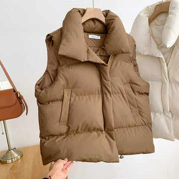 DOWN COTTON VEST  LOOSE WAIST OUTER VEST  COAT