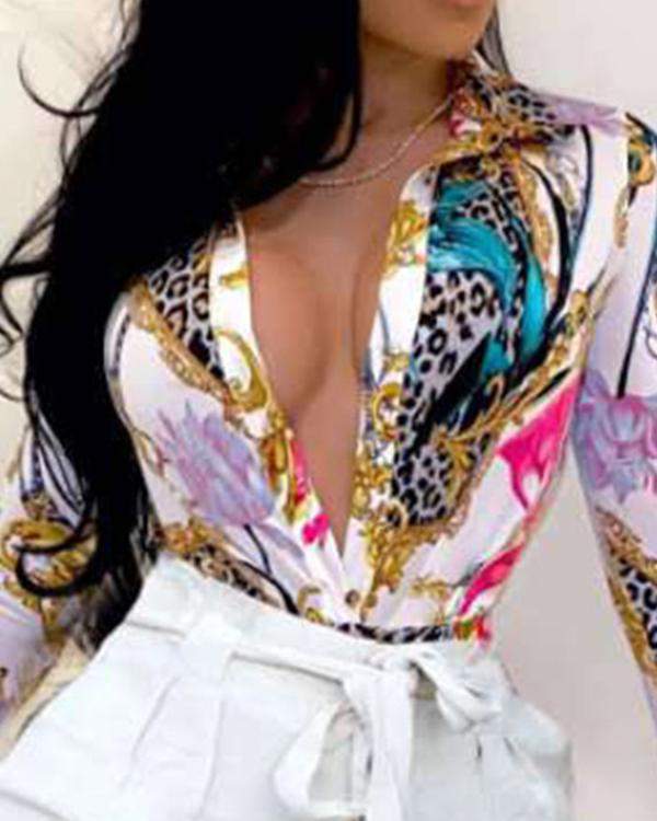 Fashionable Leopard Print Bodysuit