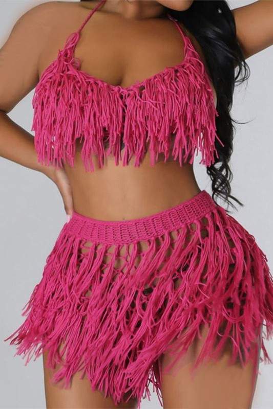 CROCHET TUBE TOP AND SHORTS SET