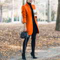  SOLID COLOR STAND COLLAR WOOL COAT