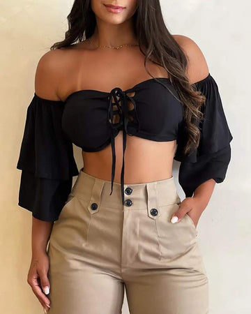 HIGH WAIST BUTTONED POCKET DESIGN CARGO PANTS
