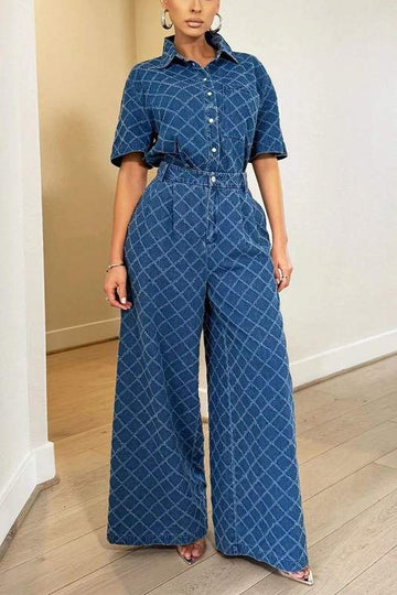 DENIM SHIRT AND PANTS SET