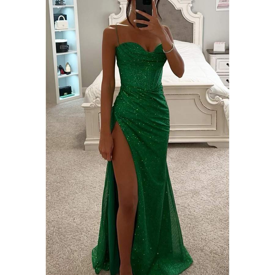 PARTY SLING DRESS  LOOSE  SPLIT  