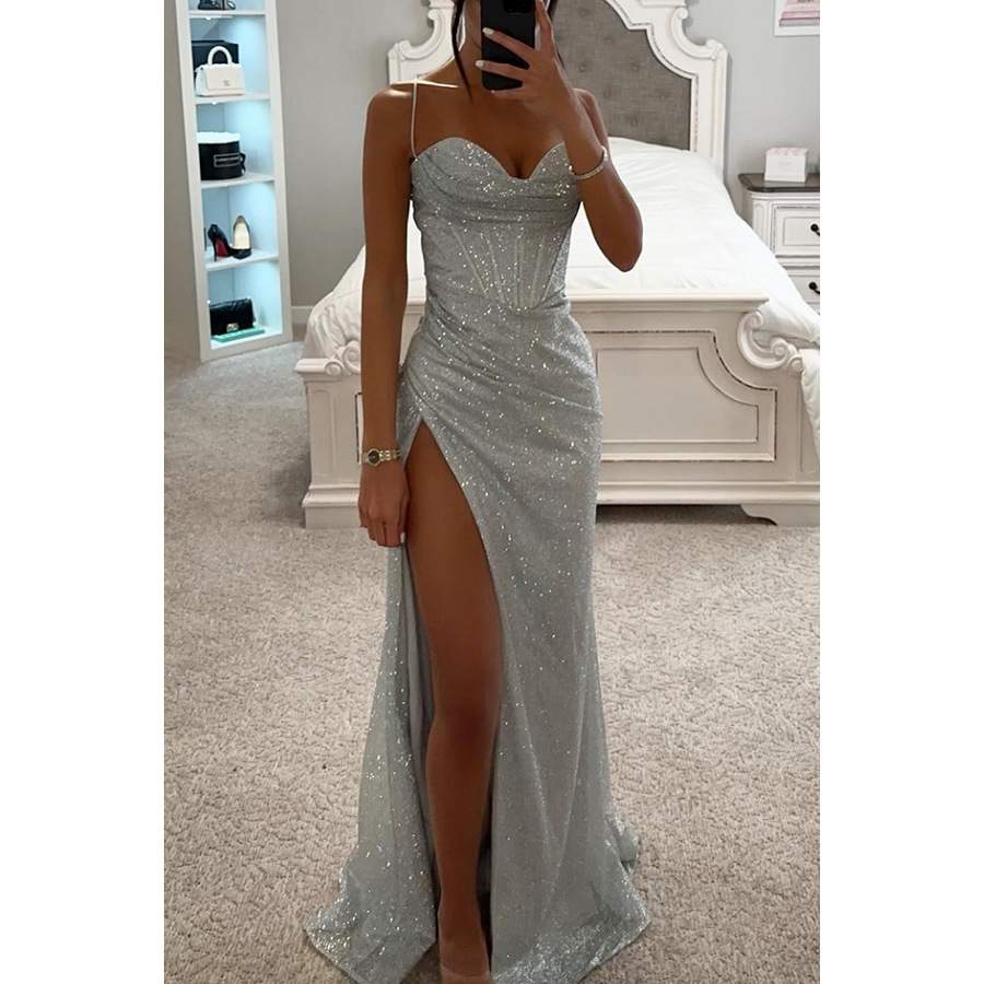 PARTY SLING DRESS  LOOSE  SPLIT  