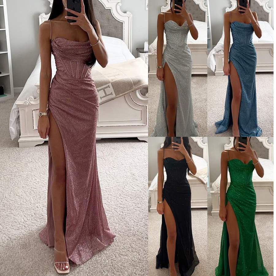 PARTY SLING DRESS  LOOSE  SPLIT  