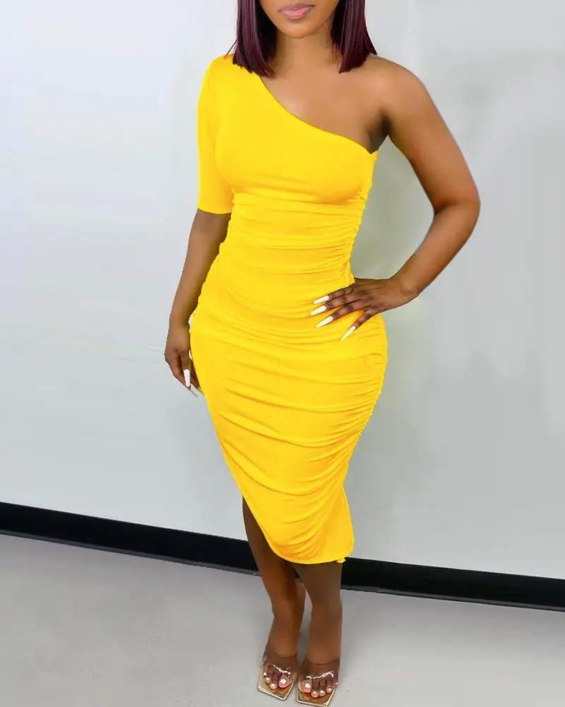 Chic One Shoulder Casual Dress