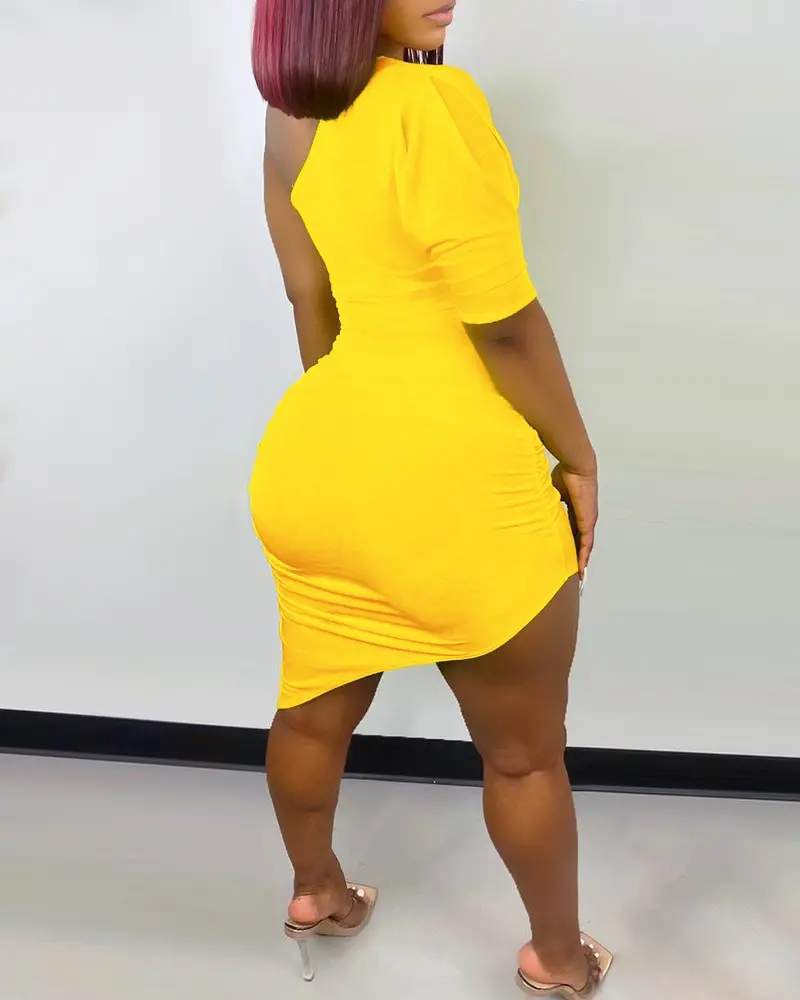 Chic One Shoulder Casual Dress