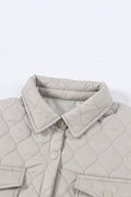 4 BIG POCKETS QUILTED BUTTON DOWN PUFFER COAT - Missyess