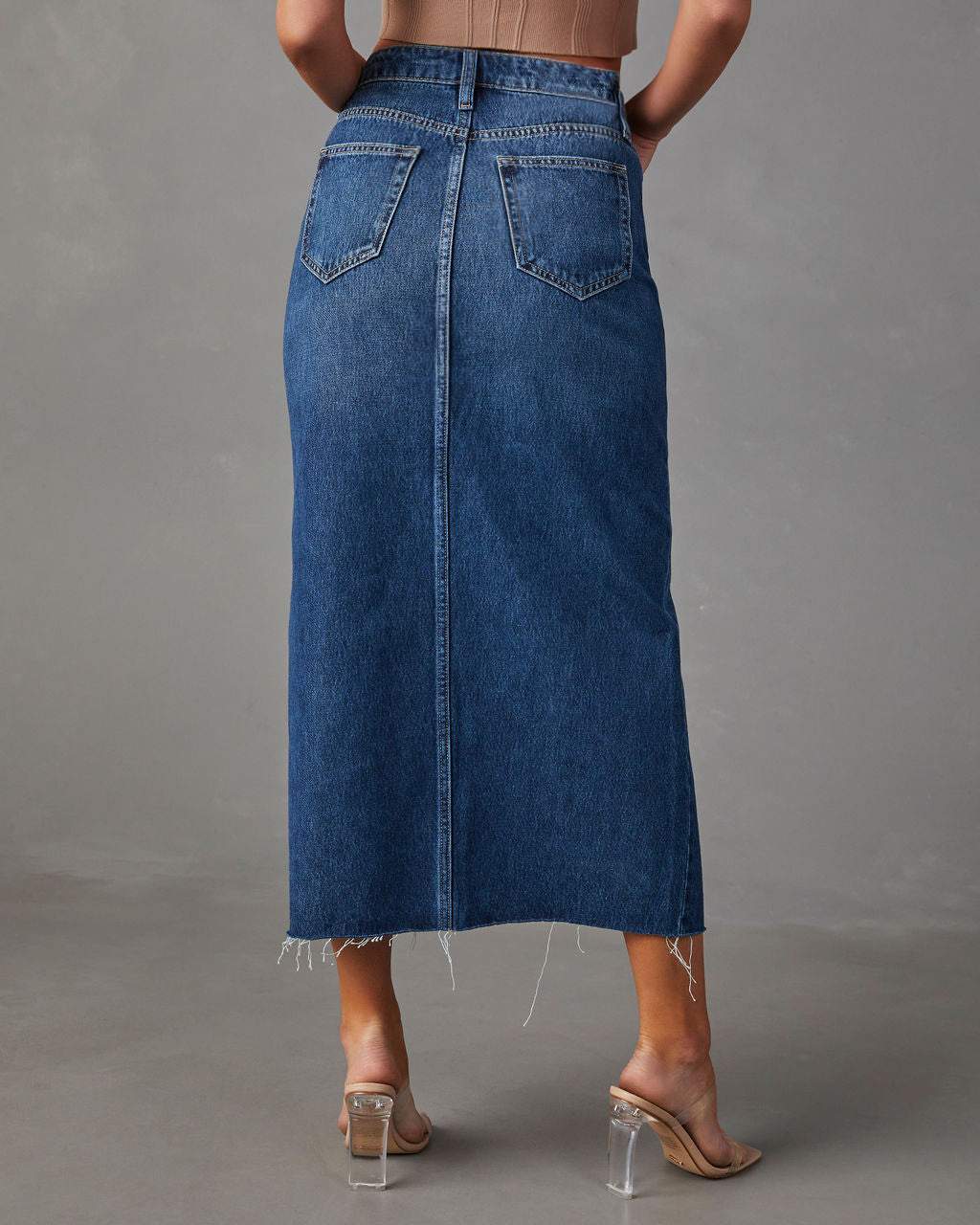 Boho Denim Skirt, Sustainable Maxi Skirt
