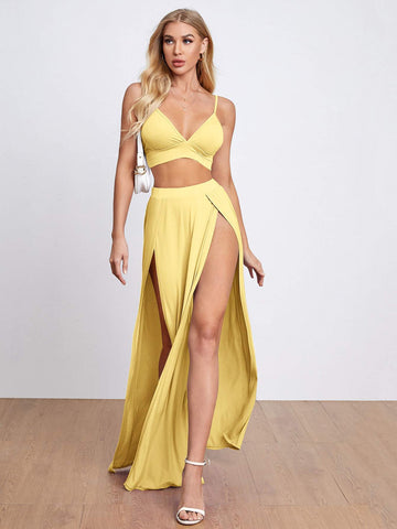 Cut-Out Dress & Crop Top Set