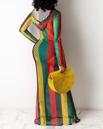 Vibrant Mesh Dress: Trendy Summer Outfit
