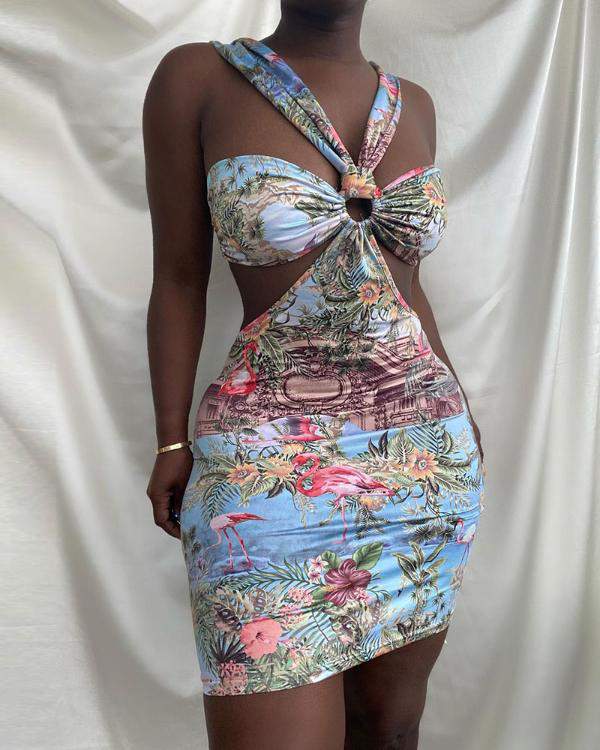 Cut-Out Floral Bodycon Dress - Summer Essential