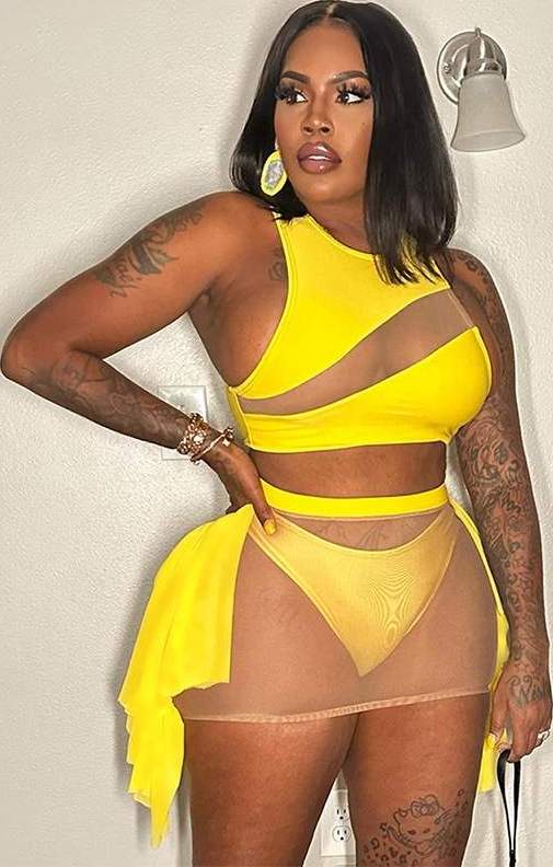 SEE THROUGH SEXY TWO PIECE SKIRT SET