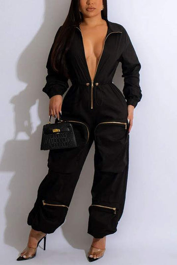 LONG SLEEVE CARGO JUMPSUITS